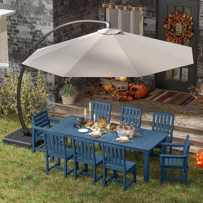 Navy Blue 9-Piece Outdoor Dining Set by PatioKingdom