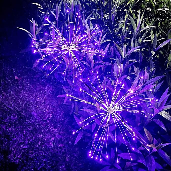 JJGoo Solar Firework Lights, 2 Pack 150 LEDs 2 Lighting Modes Solar Lights - Image 2