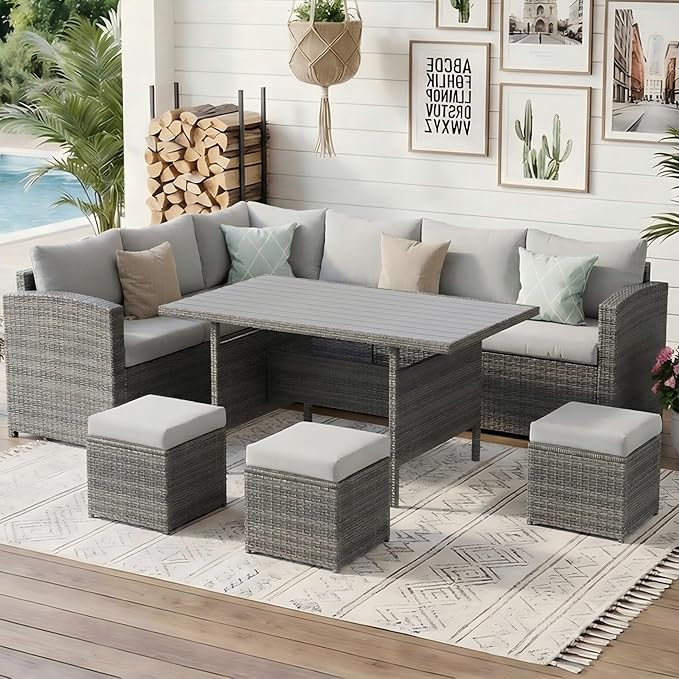 Wisteria Lane 7 Piece Patio Furniture Set, Wicker Patio Sectional by WisteriaLane