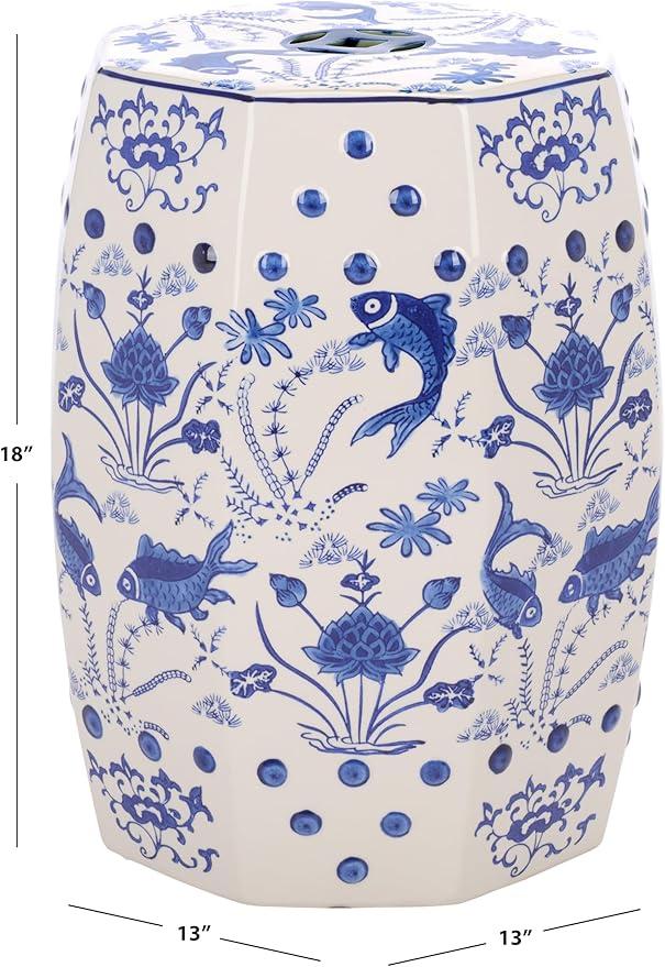 Safavieh Castle Gardens Collection Glazed Ceramic Blue Cloud 9 Chinoiserie - Image 2