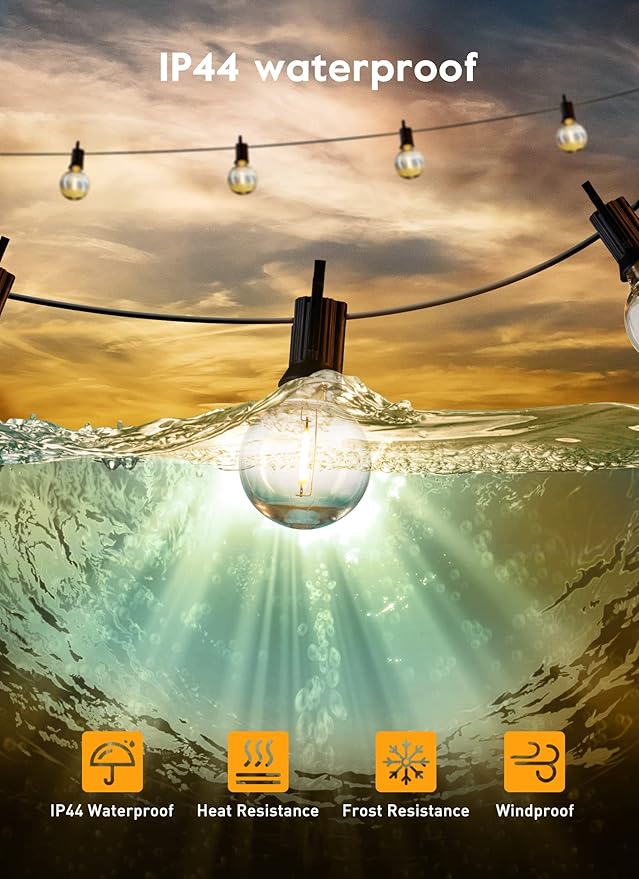 LED G40 Outdoor String Lights Patio Lights 109FT - Image 5