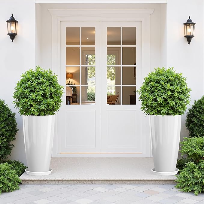 QCQHDU 21 inch Tall Planters for Outdoor & Indoor Plants - Image 2