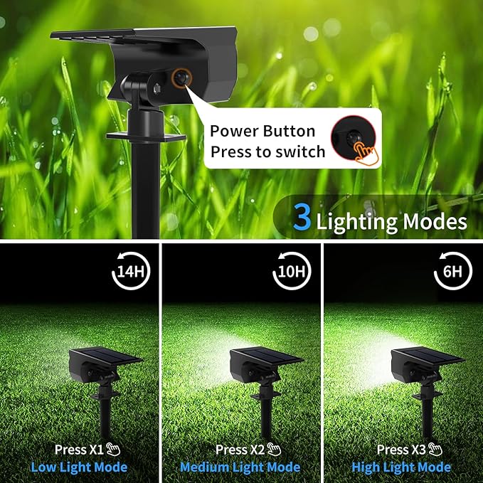 Solar Spot Lights Outdoor 6 Pack, Solar Landscape Spotlights Waterproof - Image 6