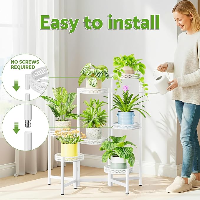 7 Tier Plant Stand Indoor Outdoor, Corner Tiered Plant Stands, Planter Display - Image 6