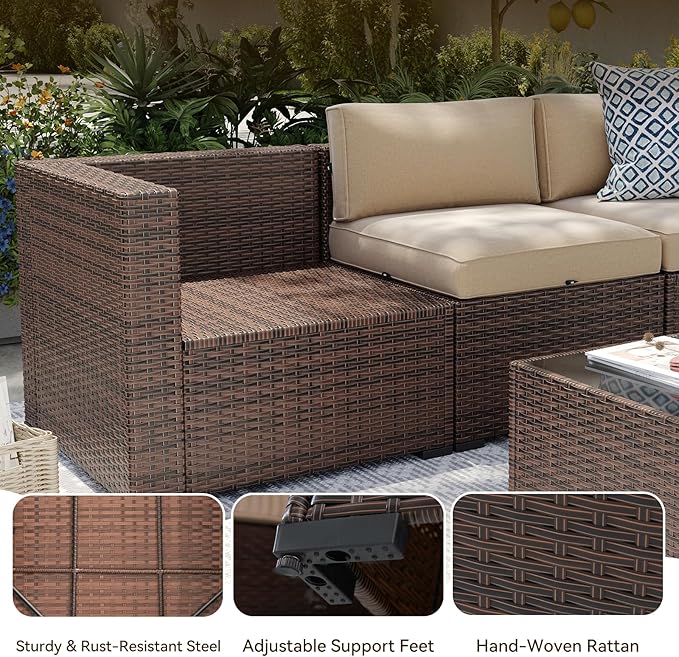 Aoxun Patio Furniture Sets, 14-Piece Outdoor Patio Furniture - Image 6