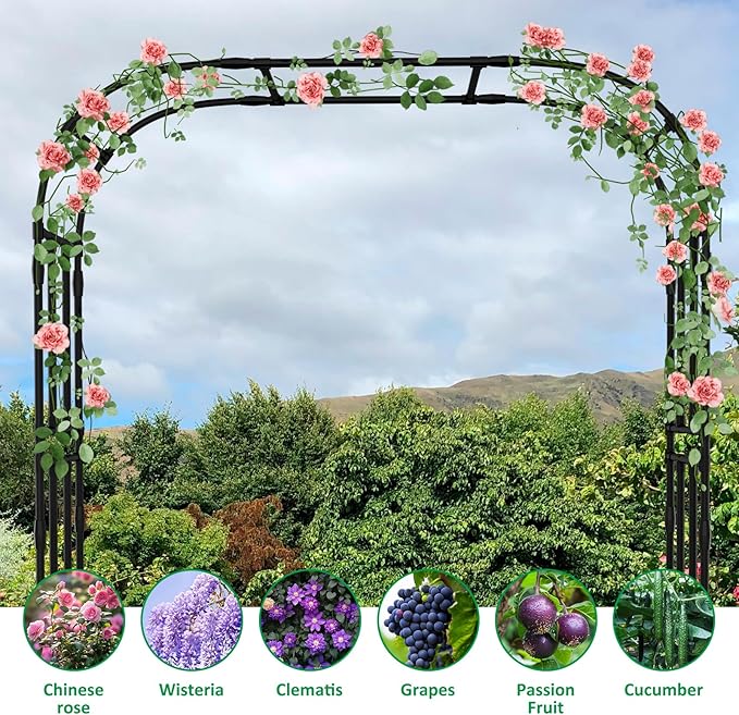 DoCred Garden Arch Trellis for Climbing Plants, 87 Inch Large Garden Trellises - Image 3