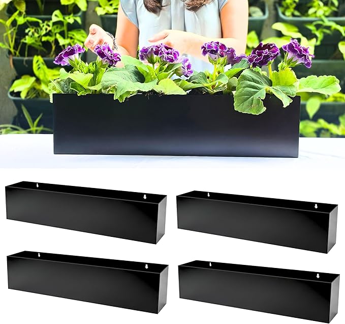 LaLaGreen Wall Planters for Outdoor Carbon Steel Black Metal Hanging Flower Pot by L%C3%A1L%C3%A1Green