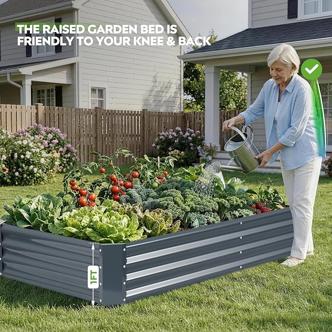 ZORMY 2Pack 6×3×1ft Galvanized Raised Garden Bed Kit, Metal Planter Boxes - Image 4