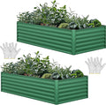YITAHOME 6x3x2 ft 2pcs Galvanized Raised Garden Bed Kit, Large Metal Planter Box by YITAHOME