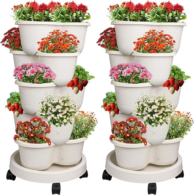 Hourleey Strawberry Planter, Stackable Gaden Tower by Hourleey