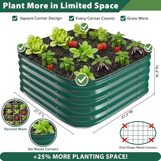 Galvanized Raised Garden Bed Outdoor, Gardening Beds - Image 4