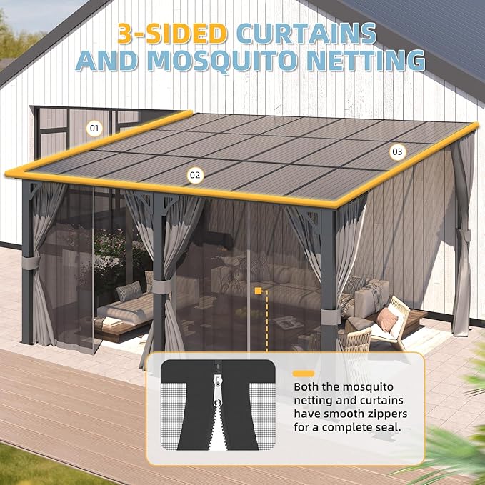 AECOJOY 14' x 12' Gazebo Outdoor Pergola - Image 4