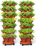 7 Tiered Strawberry Vertical Planter 2 Pack, Stackable Tower Garden Planter by Tectsia