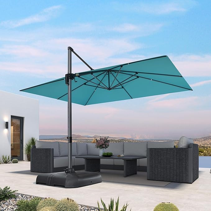 PURPLE LEAF 10' X 13' Patio Umbrella Outdoor Cantilever Rectangle Umbrella - Image 2