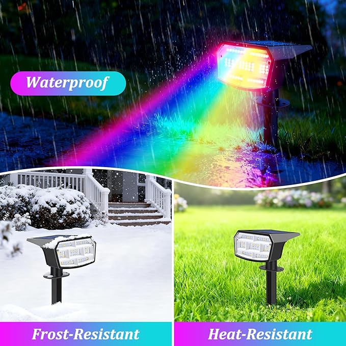 Sucolite 6-Pack Solar Spot Lights Outdoor Waterproof IP65, 3 Lighting Modes - Image 3
