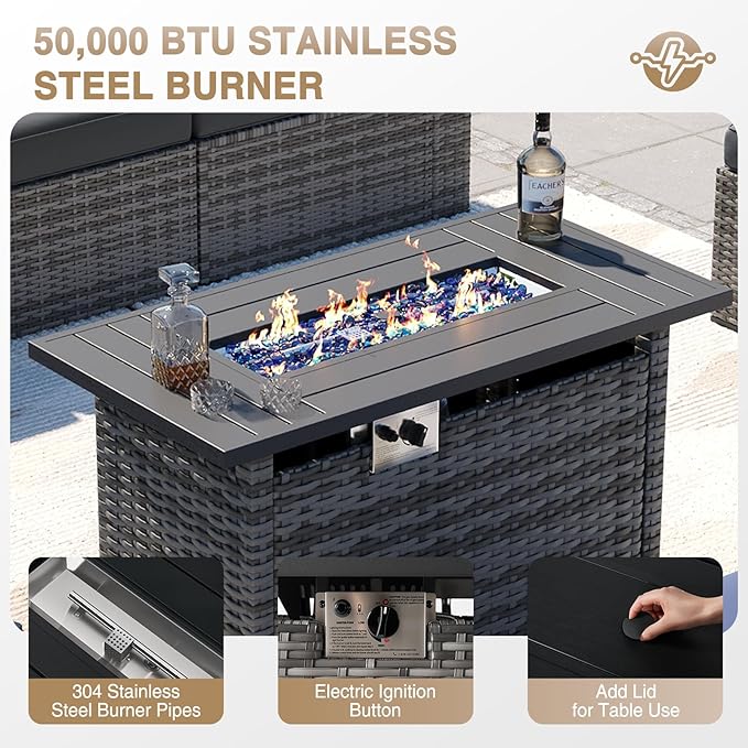 Aoxun Patio Furniture Sets, 8-Piece Outdoor Patio Furniture - Image 3