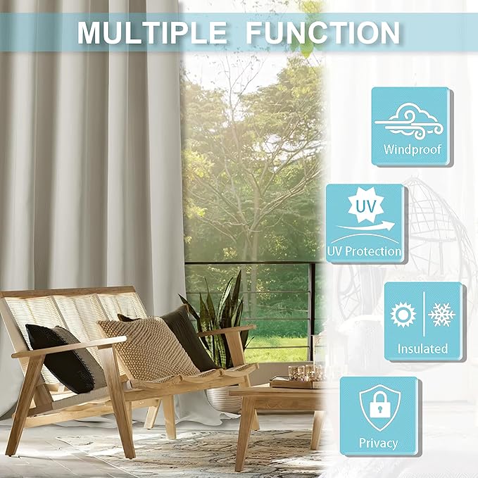 RYB HOME Extra Wide Outdoor Curtains - Image 4