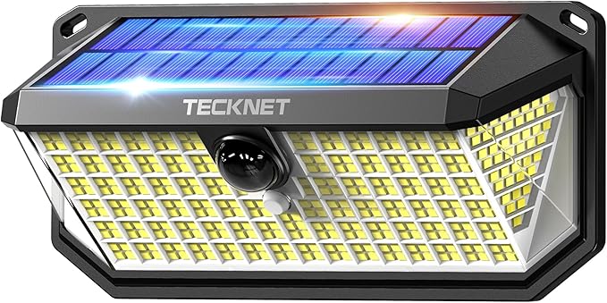 TECKNET 4200Lm 416 LED Solar Lights Outdoor Waterproof, 300° Angle & 3 Lighting by Tecknet