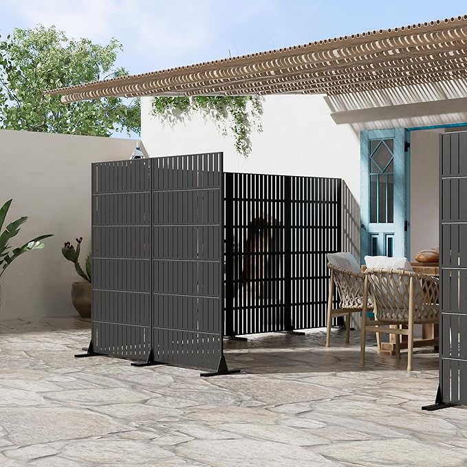 Casaphoria Metal Privacy Screen Outdoor, Fence Black - Image 8