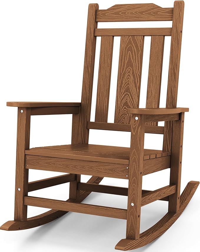SERWALL Oversized Rocking Chair Outdoor, HDPE Outdoor Rocking Chair by SERWALL