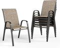 PHI VILLA Patio Chairs Set of 6, Outdoor Stackable Dining Chairs by PHIVILLAThepioneerofcomfortablehouseholdsupplies