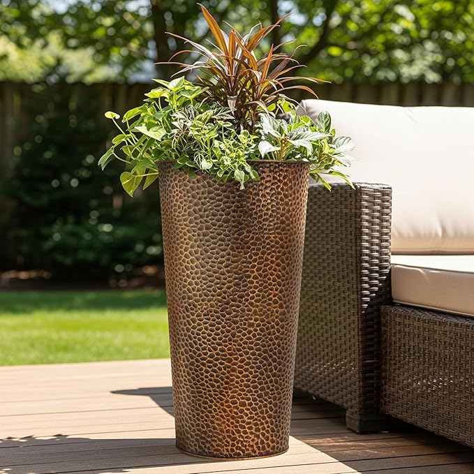 Worth 2 Pack 28" Tall Narrow Metal Planter - Image 5