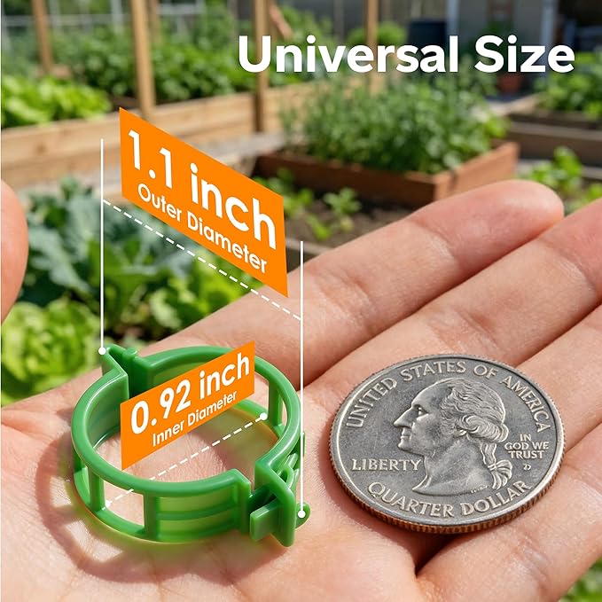 100pcs Tomato Clips for Climbing plants, Plastic Trellis Plant Support Clips - Image 3