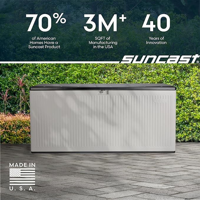 Suncast 160-Gal. Resin Extra-Large Outdoor Patio Deck Box - Image 7
