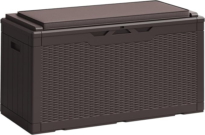 Greesum 100 Gallon Resin Deck Box Large Outdoor Storage Boxes by BuynowfromGreesum