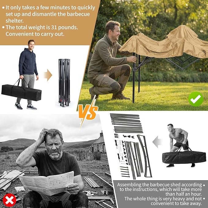 VINGLI 8x5 Pop Up Grill Gazebo BBQ Gazebo - Image 2