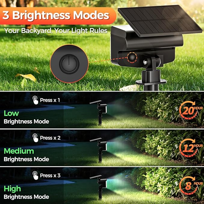 Solar Spot Lights Outdoor, 92 LEDs Landscape Lighting - Image 3