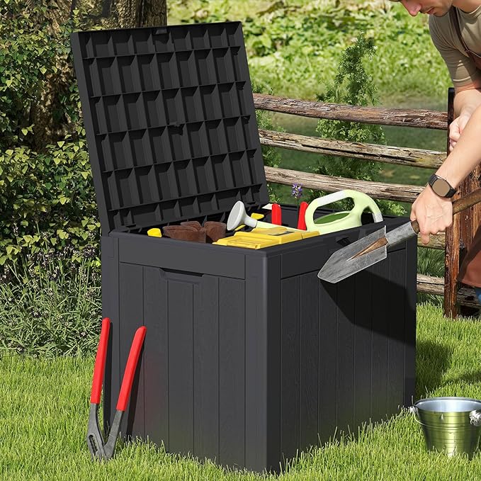 Sweetcrispy Deck Box with 31 Gallon Capacity, Weatherproof Resin Lockable - Image 9