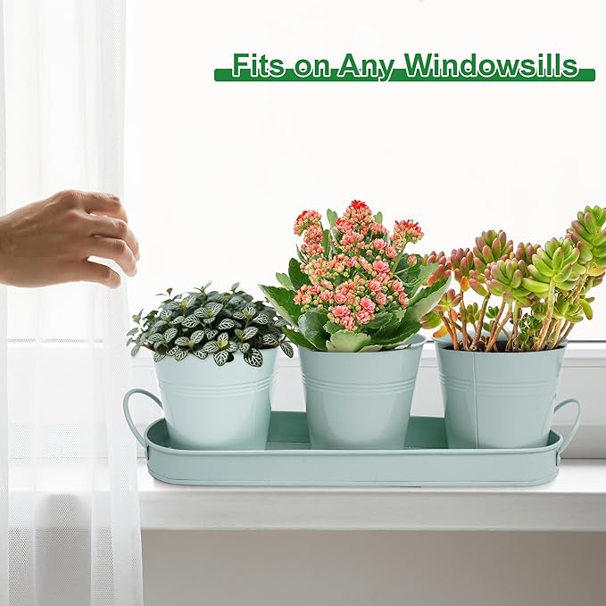 Herb Garden Planter Indoor Kit – 6 Metal Pots - Image 5