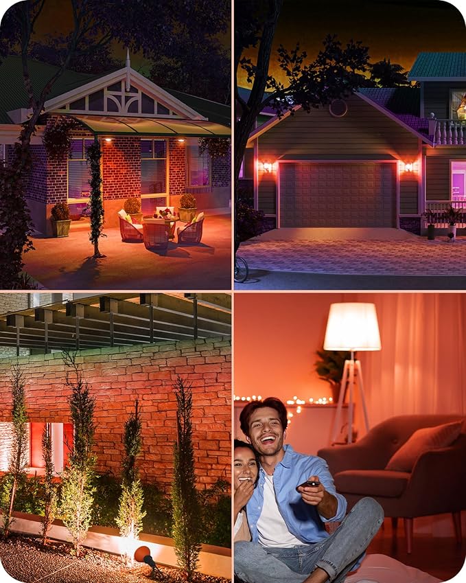 EDISHINE PAR38 Orange LED Flood Light Bulbs Outdoor, Dimmable LED Light Bulb - Image 6