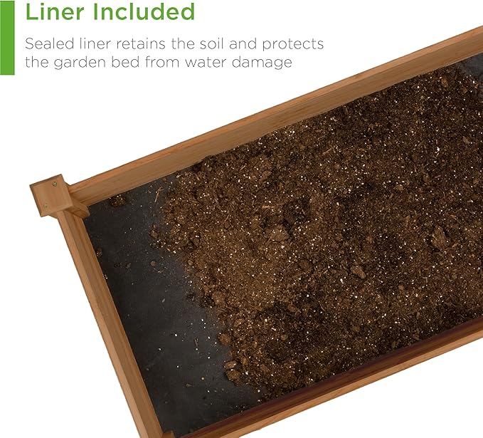 Best Choice Products 8x2ft Outdoor Wooden Raised Garden Bed Planter - Image 6