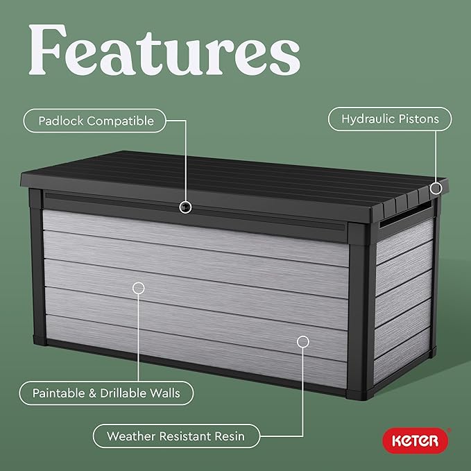 Keter Denali 150 Gallon Resin Large Deck Box - Image 3