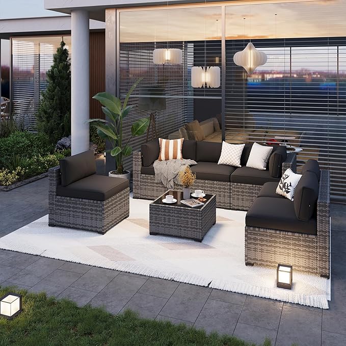 Aoxun Patio Furniture Sets, 7-Piece Outdoor Patio Furniture - Image 2