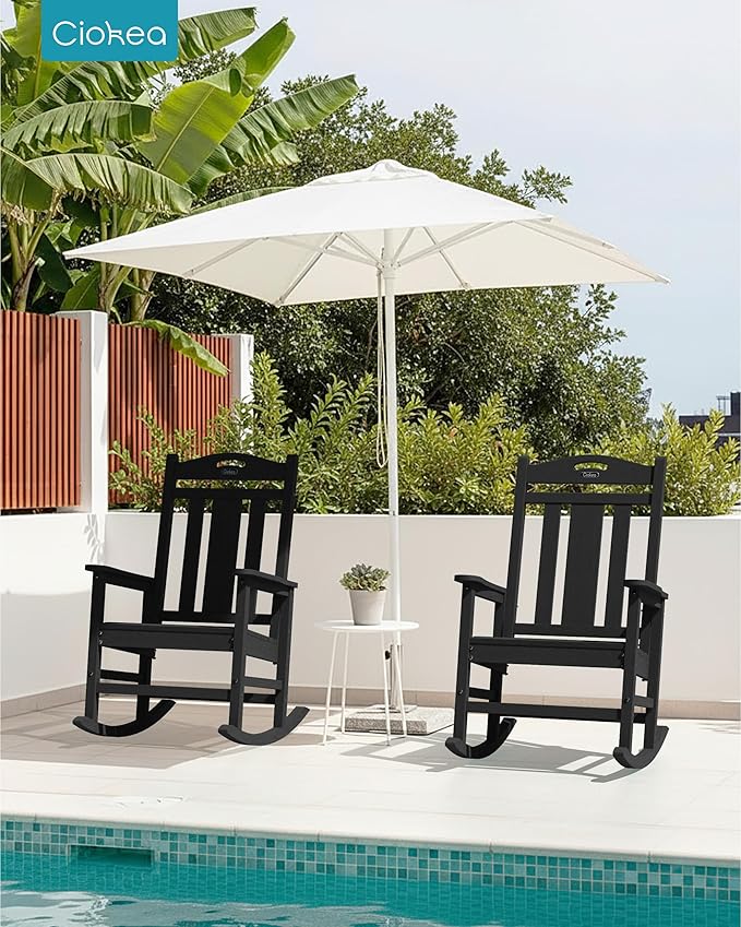 Ciokea Oversized Outdoor Rocking Chairs Set of 2, 380lbs Heavy-Duty Large Patio - Image 2