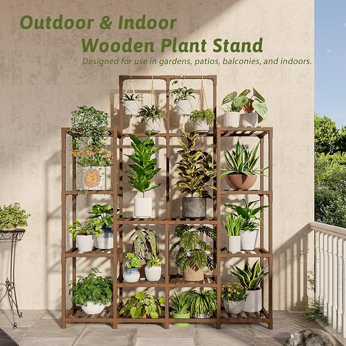 Plant Stand Indoor Outdoor 63" Tall Plant Shelf - Image 3