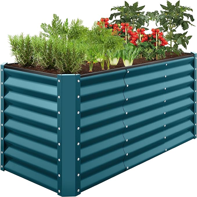 Best Choice Products 4x2x2ft Outdoor Metal Raised Garden Bed, Deep Root Planter by BestChoiceProducts