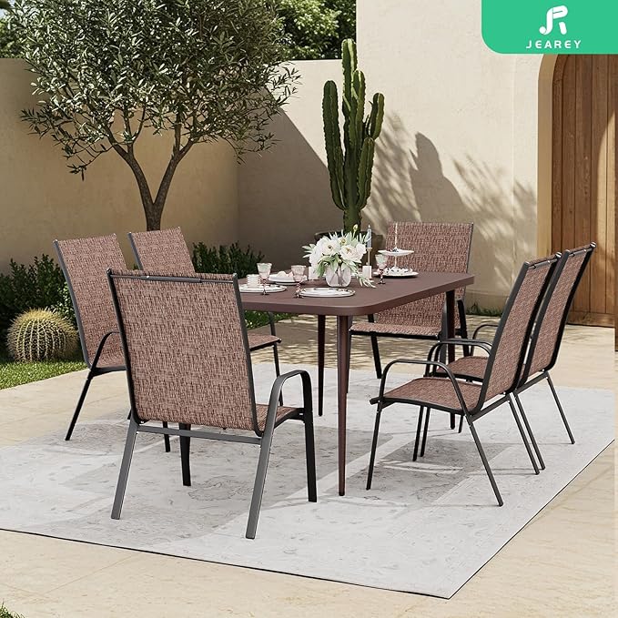 JEAREY Patio Dining Table, Outdoor Dining Table All-Weather - Image 5