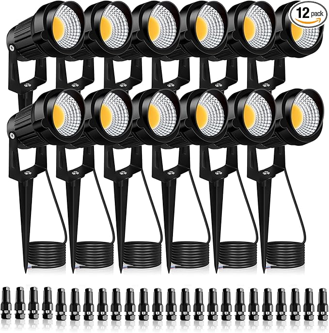 12W LED Landscape Lights Low Voltage, 3000K Warm White 12V AC/DC Waterproof by Unknown