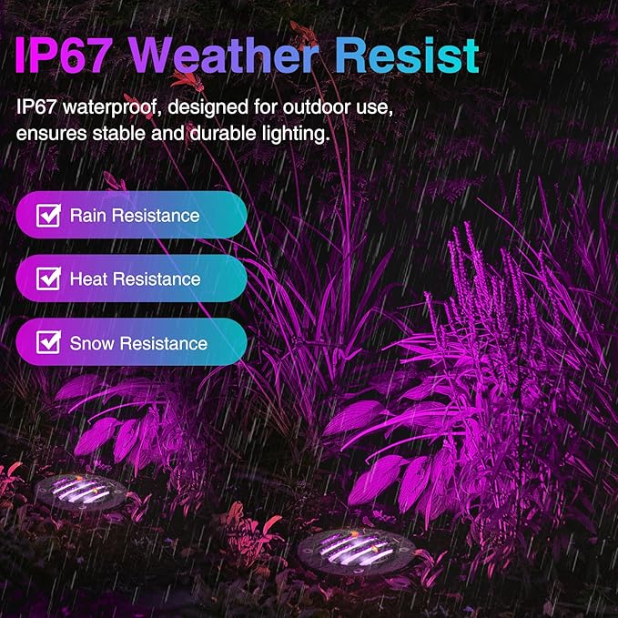 SUNVIE RGBW Well Lights Landscape LED In Ground Color Changing Low Voltage Well - Image 4