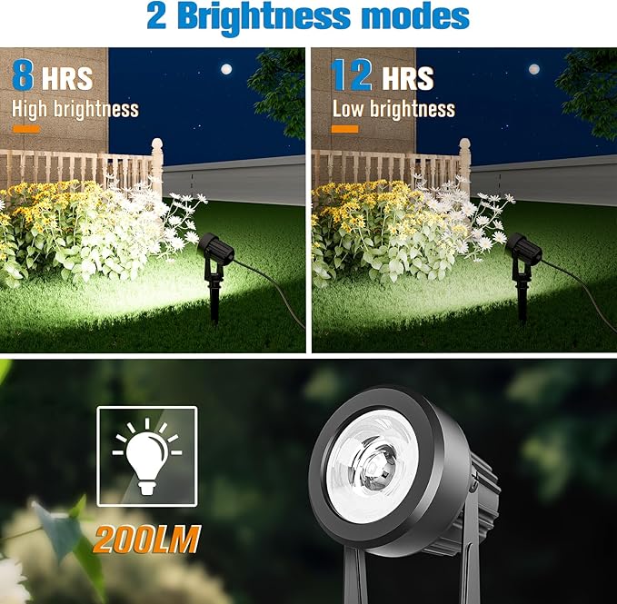 APONUO Solar Spot Lights Outdoor 6-in-1 Solar Landscape Lights Dusk to Dawn - Image 2