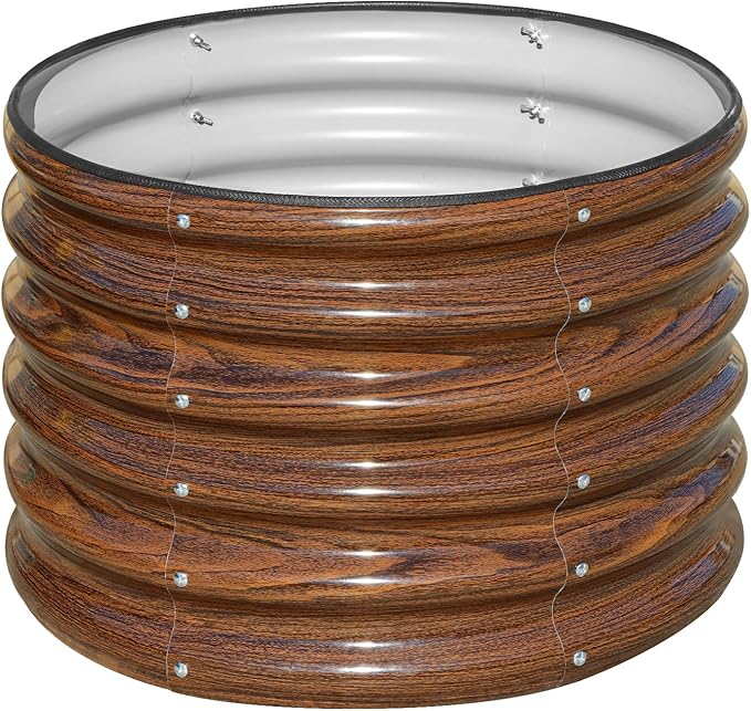 SnugNiture Raised Garden Bed, 2×2×1.5ft Round Galvanized Outdoor Planter Box by snugniture