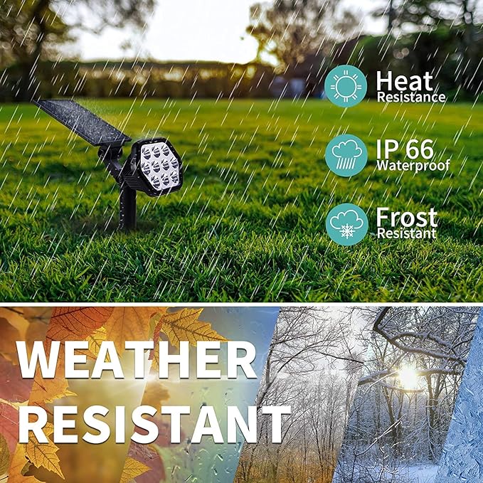 Nekteck Solar Lights Outdoor, 10 LED Landscape Spotlights Powered Wall Lights - Image 6