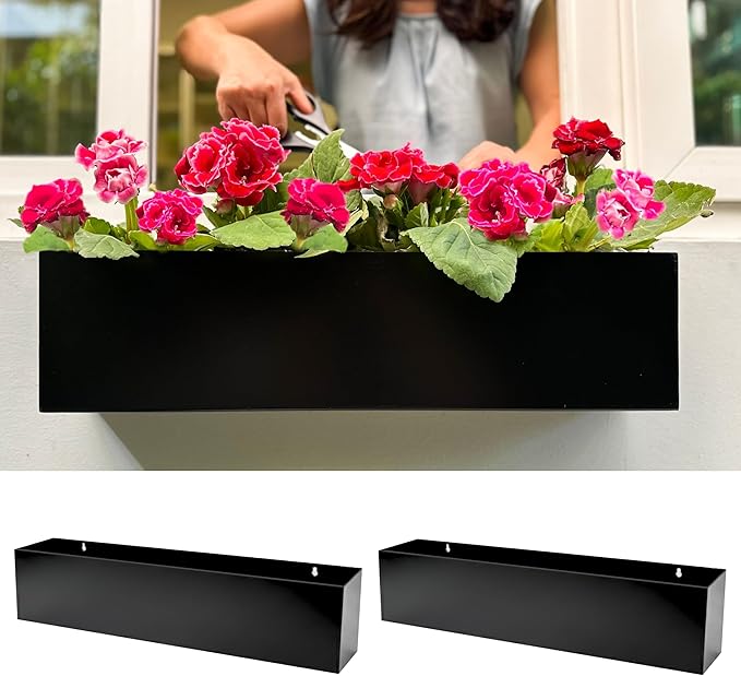 LaLaGreen Wall Planter Rectangular Metal Hanging Flower Pot by L%C3%A1L%C3%A1Green