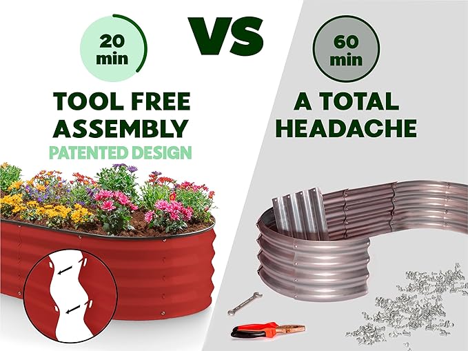 Plant & Plot Galvanized Raised Garden Beds Outdoor // 4×2×1 ft Planter Raised - Image 2
