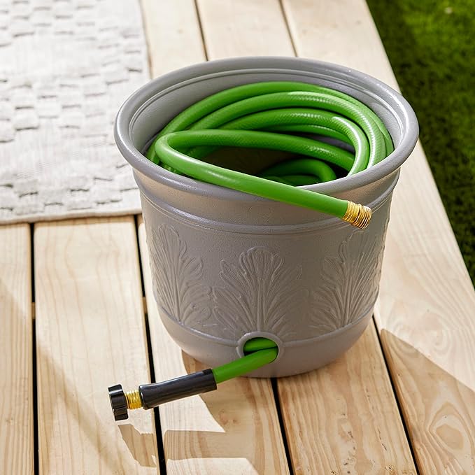 Suncast 2 Pack 300 Foot Heavy Duty 5 Gallon Decorative Plastic Hose Pot - Image 6