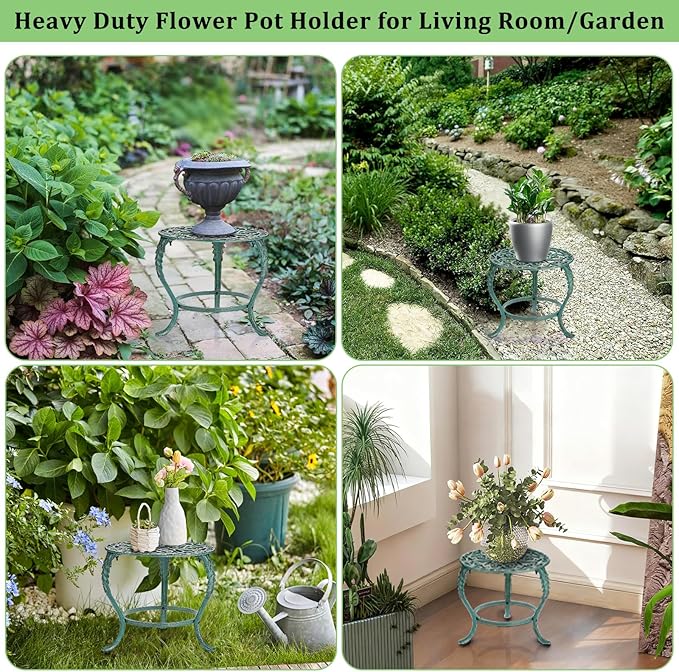 OwnMy Cast Iron Plant Stand Heavy Duty Vintage Wrought Iron Flower Pot Holder - Image 6